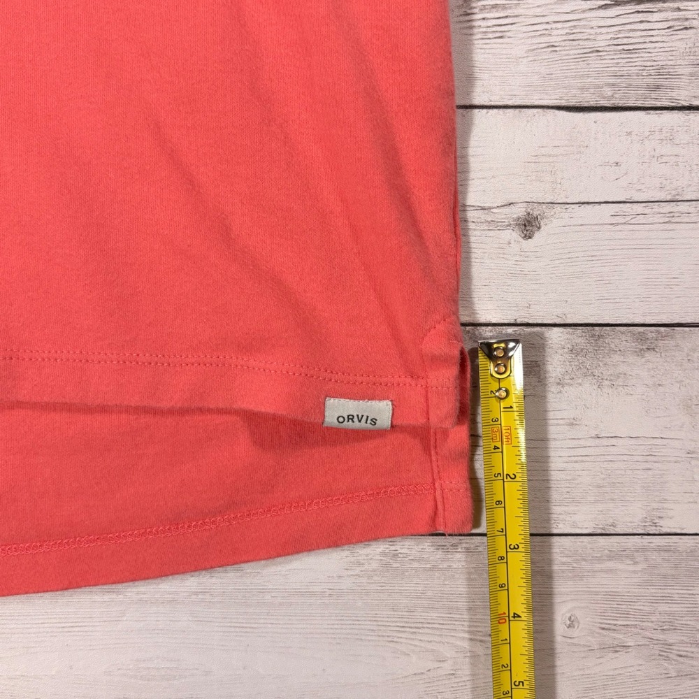 Orvis Classic Collection Coral Pink Pima Cotton 3/4 Sleeve V-Neck Top Large - Picture 16 of 16